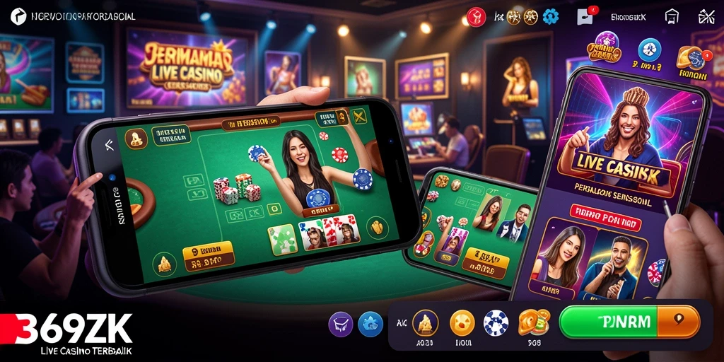 Tampilan gameplay Live Casino yang mengasyikkan dengan dealer langsung.