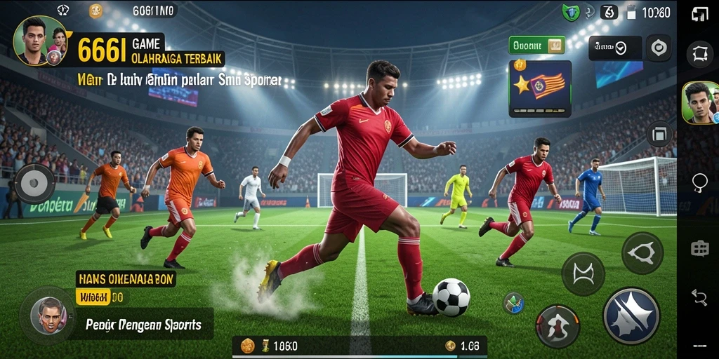 Tampilan screenshot utama 666I menampilkan aksi intens dalam permainan olahraga.