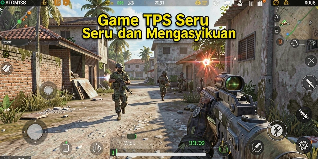 Tampilan gameplay ATOM138 dengan aksi TPS yang seru.