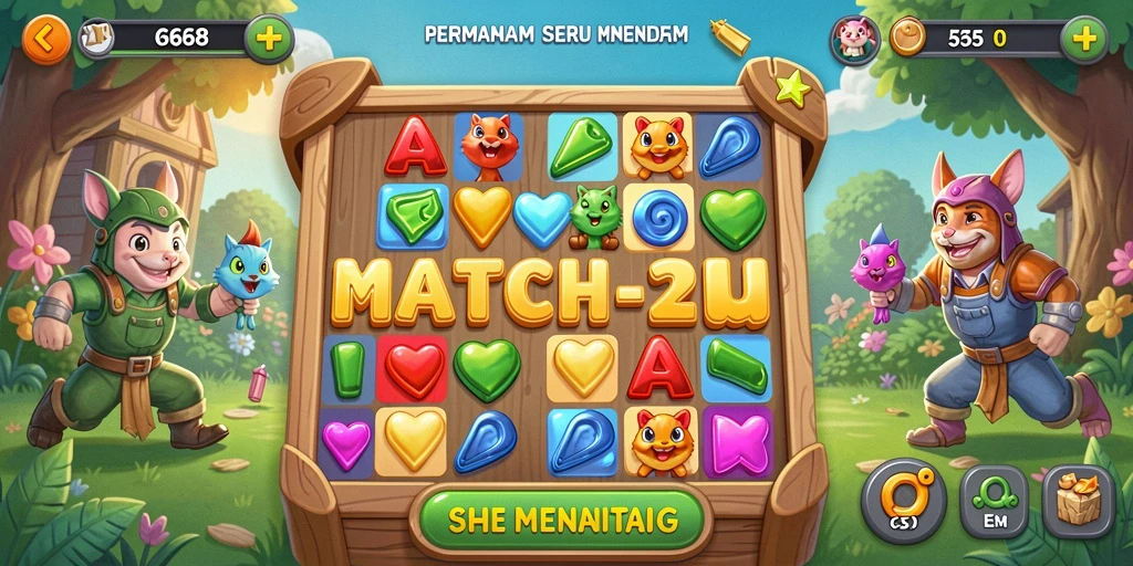 Tampilan gameplay G668 yang seru dalam permainan Match-3.