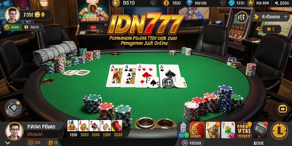Tangkapan layar IDN777 menampilkan suasana bermain Poker yang mendebarkan.