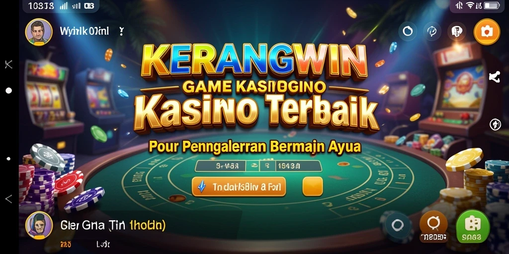 Screenshot gameplay KERANGWIN yang menampilkan suasana kasino yang menarik.