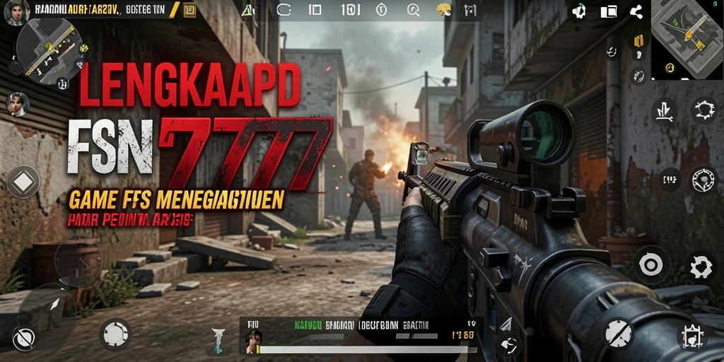 Gameplay intens dalam LENGKAP777, tunjukkan keterampilan FPS Anda.