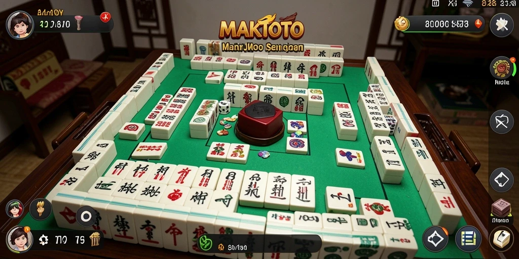 Tampilan menarik dari gameplay Mahjong di MAKTOTO.