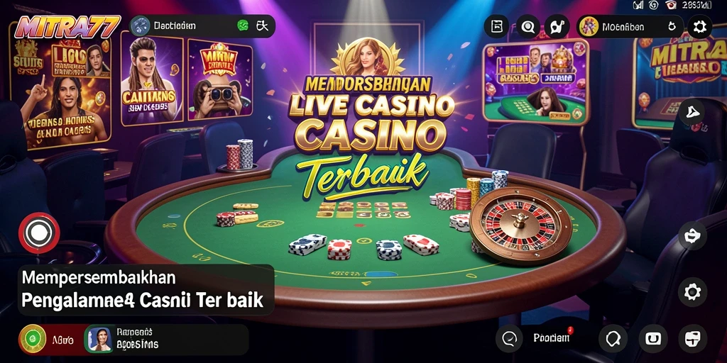Tampilan gameplay Live Casino yang menarik dan interaktif di MITRA77.