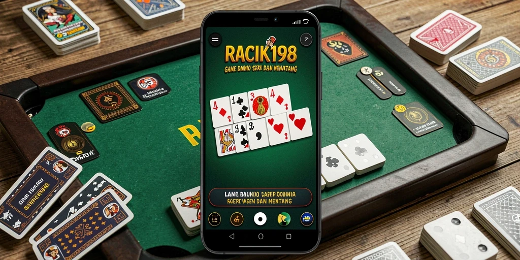 Tampilan gameplay Domino yang menarik di RACIK198.
