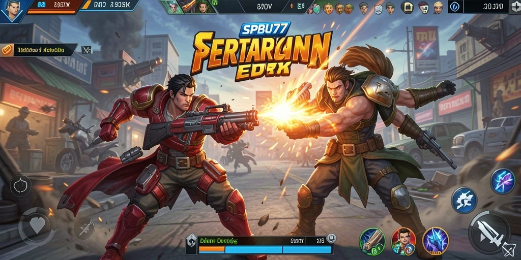 Tampilan gameplay menarik dari SPBU77 dalam pertarungan MOBA.