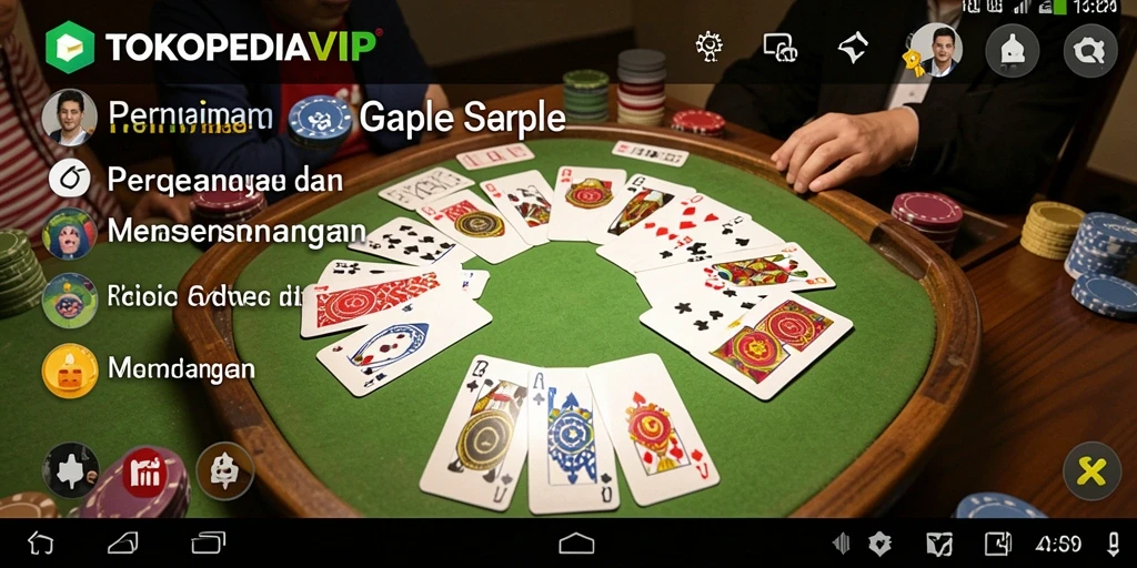 Screenshot menampilkan gameplay seru dalam permainan Gaple.